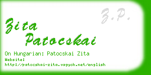 zita patocskai business card